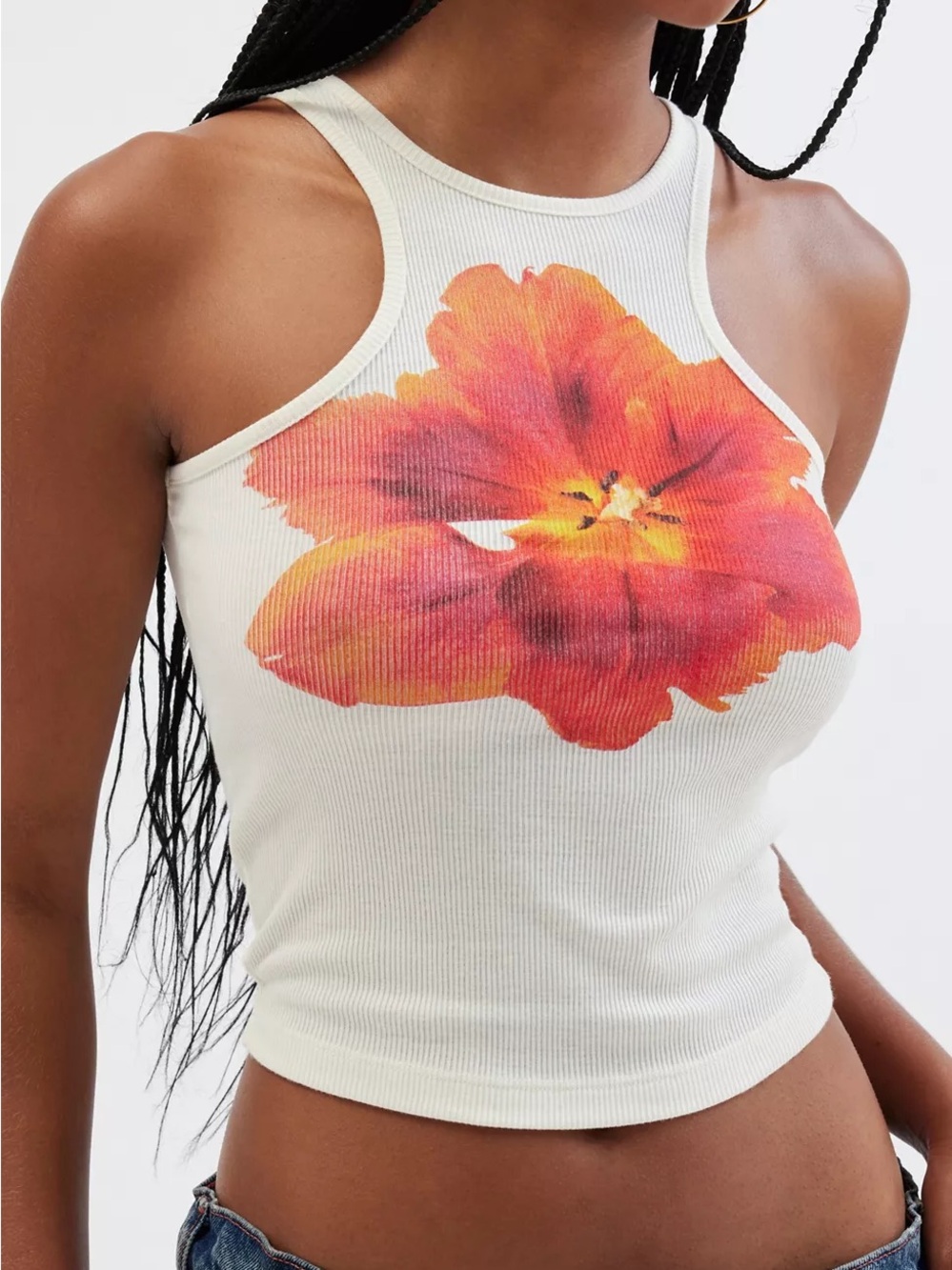Urban outfitters floral graphic tank